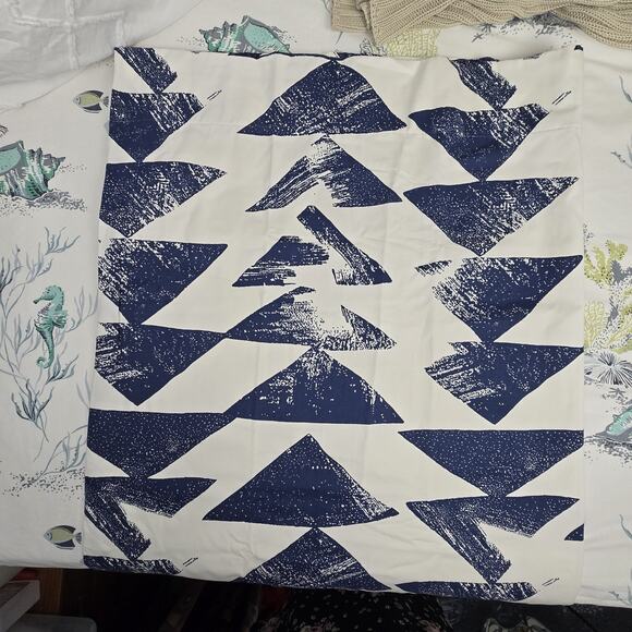 2 pc Exclusive Fabrics & Furnishings 50"x96” Triad Indigo Drapes Curtain Panels - Picture 3 of 7